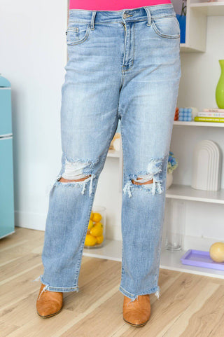 Rose High Rise 90's Straight Jeans in Light Wash - 1985 the VAULT Boutique