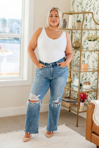 Rose High Rise 90's Straight Jeans in Light Wash - 1985 the VAULT Boutique