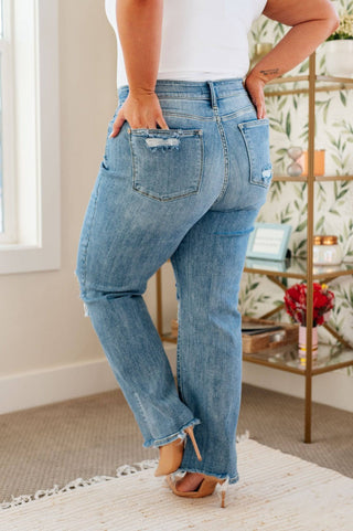 Rose High Rise 90's Straight Jeans in Light Wash - 1985 the VAULT Boutique