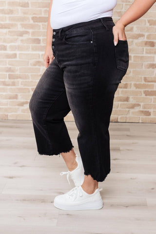 Ryan High Rise Button Fly Wide Leg Crop Jeans - 1985 the VAULT Boutique