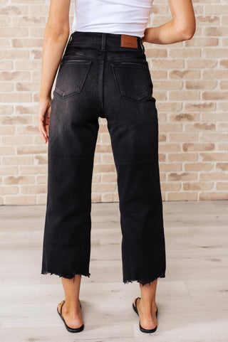 Ryan High Rise Button Fly Wide Leg Crop Jeans - 1985 the VAULT Boutique