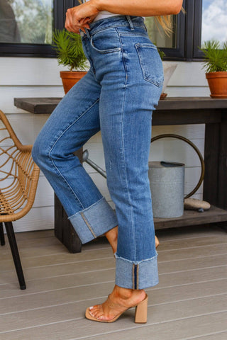 Jones High Rise Cuffed Straight Jeans - 1985 the VAULT Boutique