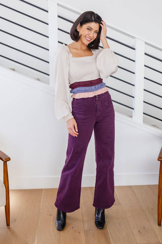 Petunia High Rise Wide Leg Jeans in Plum - 1985 the VAULT Boutique