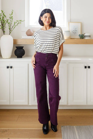 Petunia High Rise Wide Leg Jeans in Plum - 1985 the VAULT Boutique