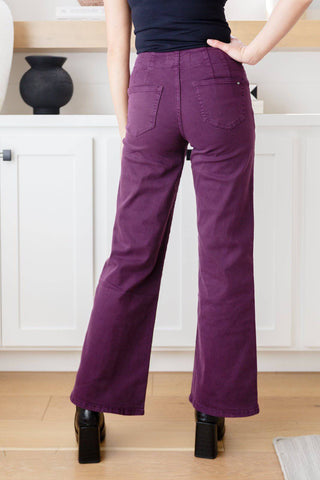 Petunia High Rise Wide Leg Jeans in Plum - 1985 the VAULT Boutique