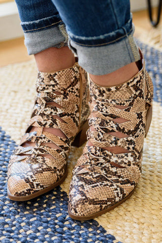 Sadie Ankle Boots In Snakeskin - 1985 the VAULT Boutique