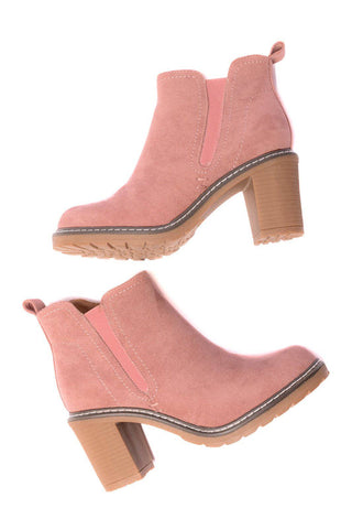 Bite Me Bootie in Blush Faux Suede - 1985 the VAULT Boutique