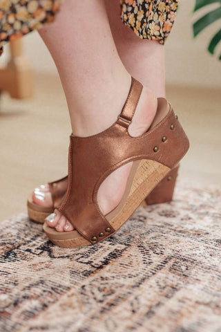 Walk This Way Wedge Sandals in Antique Bronze - 1985 the VAULT Boutique