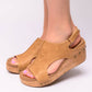 Carley Wedge Sandals in Caramel Smooth - 1985 the VAULT Boutique