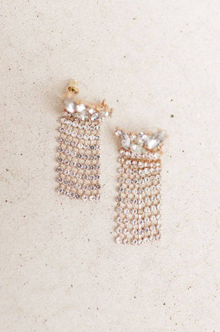 Rhinestone Fringe Earrings - 1985 the VAULT Boutique