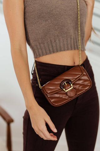 Classic Beauty Quilted Clutch in Brown - 1985 the VAULT Boutique