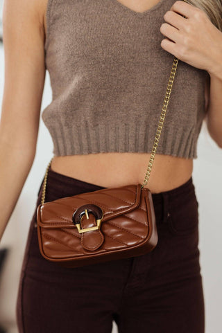 Classic Beauty Quilted Clutch in Brown - 1985 the VAULT Boutique