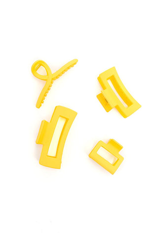 Claw Clip Set of 4 in Lemon - 1985 the VAULT Boutique