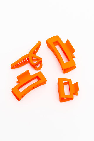 Claw Clip Set of 4 in Orange - 1985 the VAULT Boutique