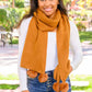 Knitted Fuzzy Pom Pom Scarf In Ginger - 1985 the VAULT Boutique
