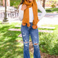 Knitted Fuzzy Pom Pom Scarf In Ginger - 1985 the VAULT Boutique