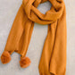 Knitted Fuzzy Pom Pom Scarf In Ginger - 1985 the VAULT Boutique