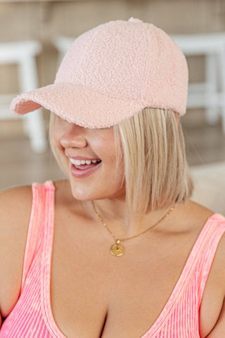 Lyla Sherpa Ball Cap in Pink - 1985 the VAULT Boutique