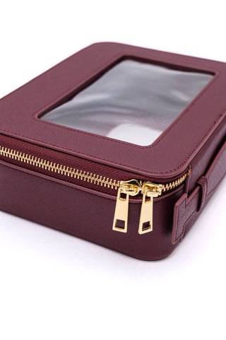 PU Leather Travel Cosmetic Case in Wine - 1985 the VAULT Boutique