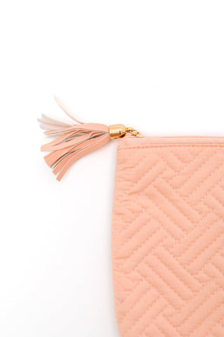 Quilted Travel Zip Pouch in Pink - 1985 the VAULT Boutique