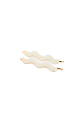 Sleek Waves Hair Clip in White Tortoise - 1985 the VAULT Boutique