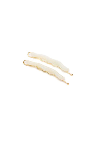 Sleek Waves Hair Clip in White Tortoise - 1985 the VAULT Boutique