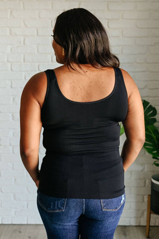 The Basics Reversible Longline Tank in Black - 1985 the VAULT Boutique