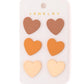 Triple Hearts Studs in Brown - 1985 the VAULT Boutique