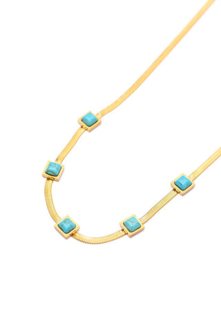 Turquoise Squares Necklace - 1985 the VAULT Boutique