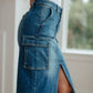 Always Be There Cargo Denim Skirt - 1985 the VAULT Boutique