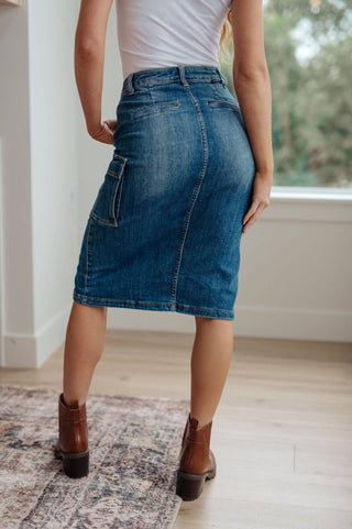 Always Be There Cargo Denim Skirt - 1985 the VAULT Boutique