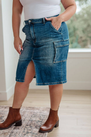 Always Be There Cargo Denim Skirt - 1985 the VAULT Boutique