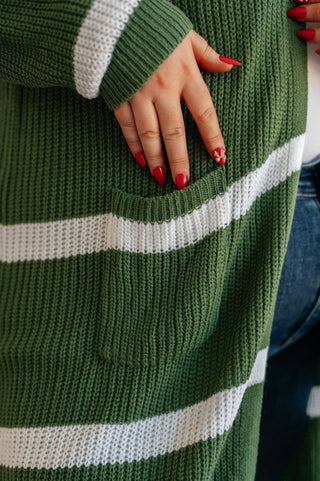 Brighter is Better Striped Cardigan in Green - 1985 the VAULT Boutique