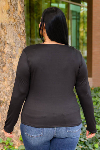 Can You Believe It Basic Long Sleeve Top In Black - 1985 the VAULT Boutique