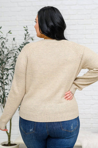 Chai Latte V-Neck Sweater in Oatmeal - 1985 the VAULT Boutique