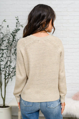 Chai Latte V-Neck Sweater in Oatmeal - 1985 the VAULT Boutique