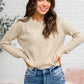 Chai Latte V-Neck Sweater in Oatmeal - 1985 the VAULT Boutique