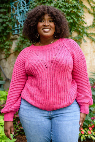 Claim The Stage Knit Sweater In Hot Pink - 1985 the VAULT Boutique