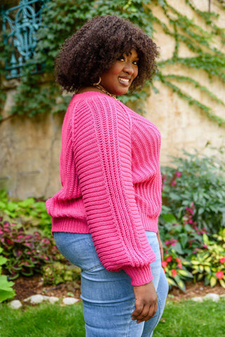 Claim The Stage Knit Sweater In Hot Pink - 1985 the VAULT Boutique