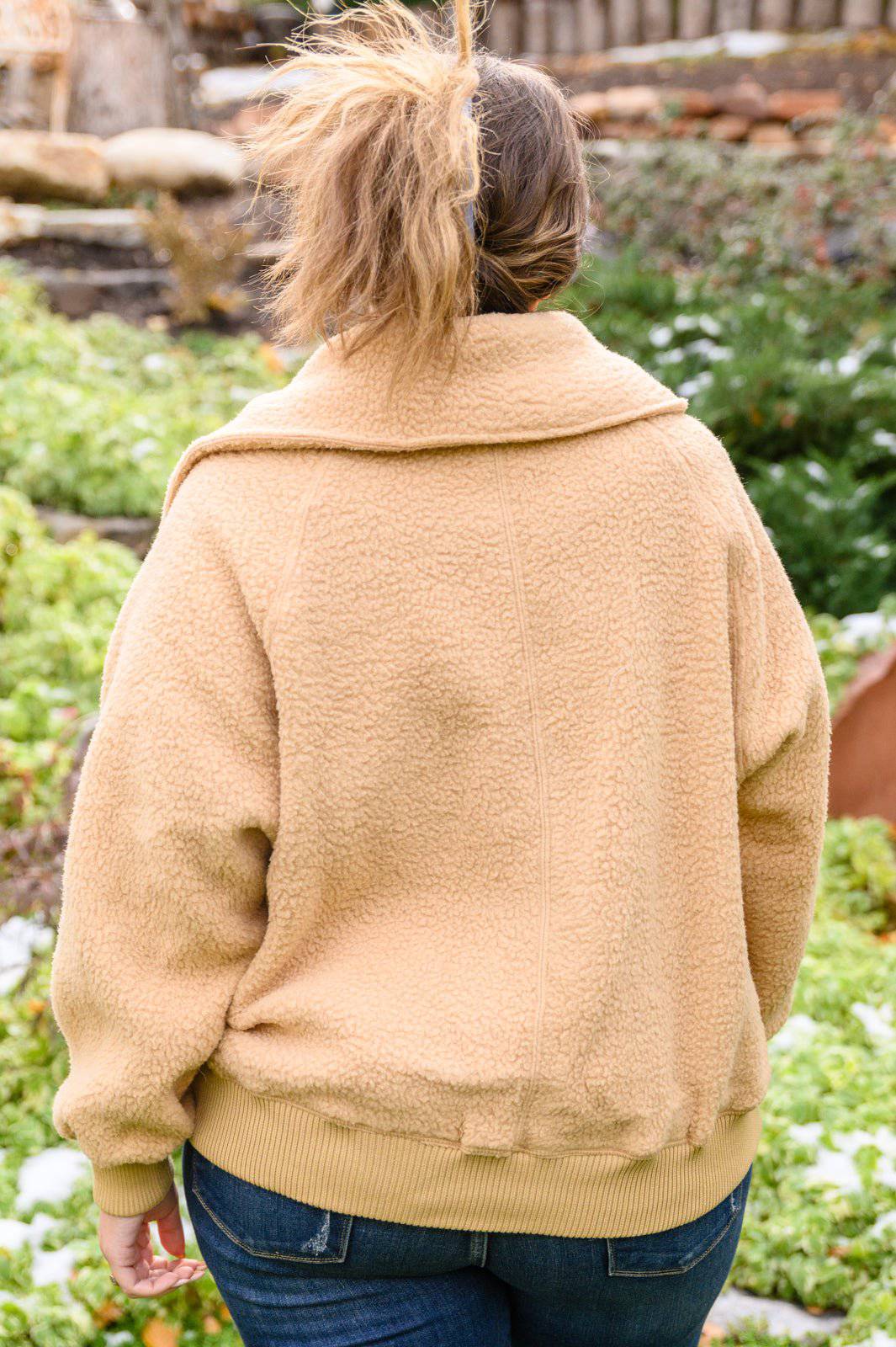 Don't Stress Oversized Collar Sherpa Jacket In Taupe - 1985 the VAULT Boutique