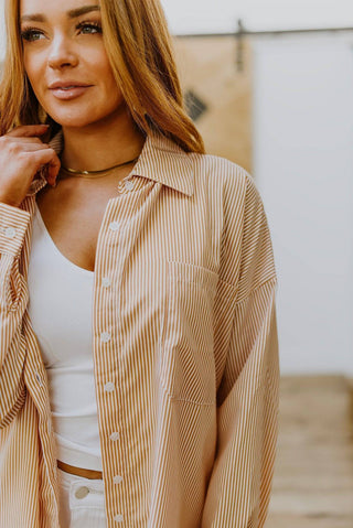 Easy On The Eyes Striped Button Up - 1985 the VAULT Boutique