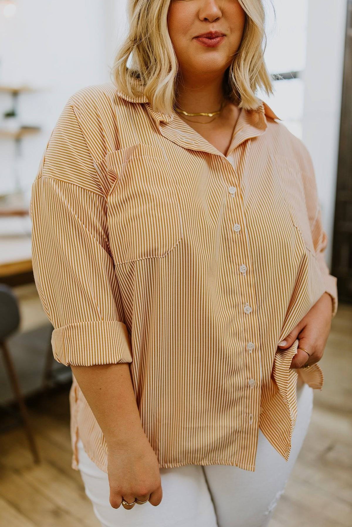 Easy On The Eyes Striped Button Up