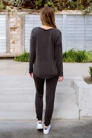 Essential Lounge Top In Black Lava - 1985 the VAULT Boutique