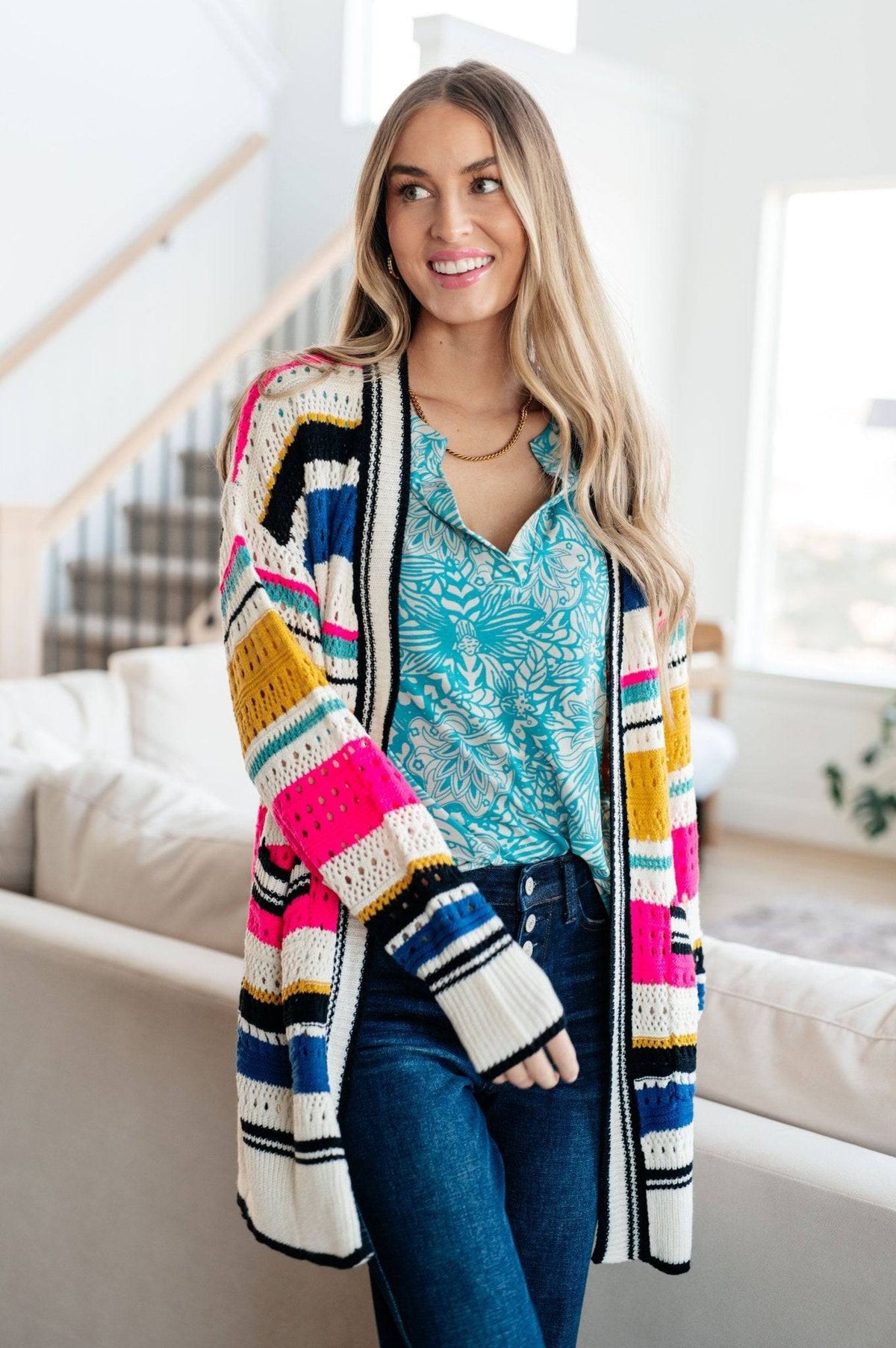 Felt Cute Striped Cardigan - 1985 the VAULT Boutique