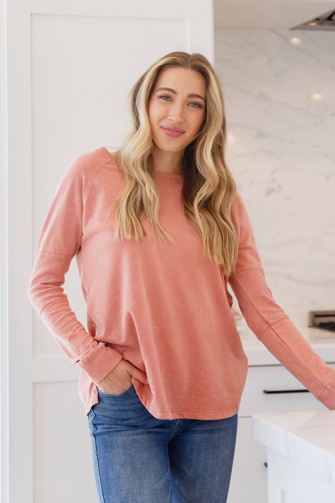 Fun Beginnings Raglan Top In Dusty Mauve - 1985 the VAULT Boutique