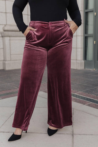 High Society Velvet Wide Leg Trousers - 1985 the VAULT Boutique