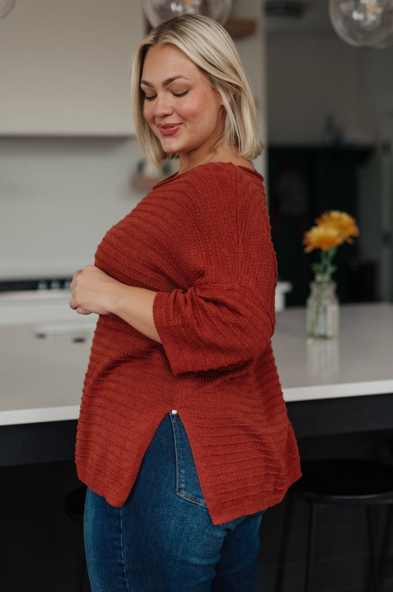 High Tide Oversize Top in Rust - 1985 the VAULT Boutique