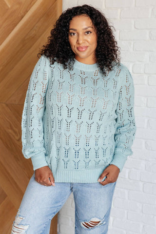 Hole In One Sheer Pointelle Knit Sweater - 1985 the VAULT Boutique