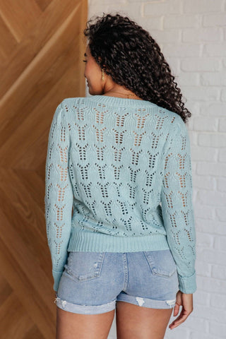 Hole In One Sheer Pointelle Knit Sweater - 1985 the VAULT Boutique