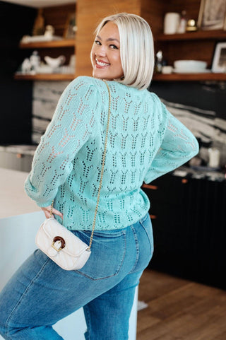 Hole In One Sheer Pointelle Knit Sweater - 1985 the VAULT Boutique